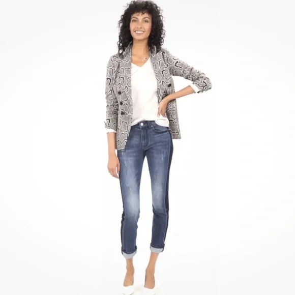 CAbi Python Blazer Snake Print Ivory Brown Black Size 6 - Picture 7 of 7